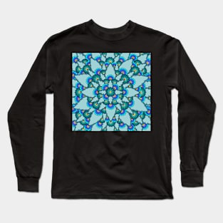 Blue Henna Bloom Long Sleeve T-Shirt